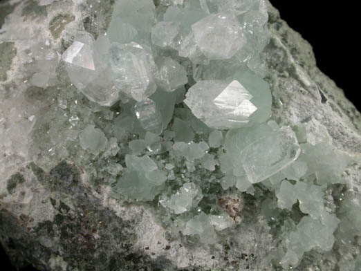 Apophyllite with Prehnite and Quartz from Pune District, Maharashtra, India