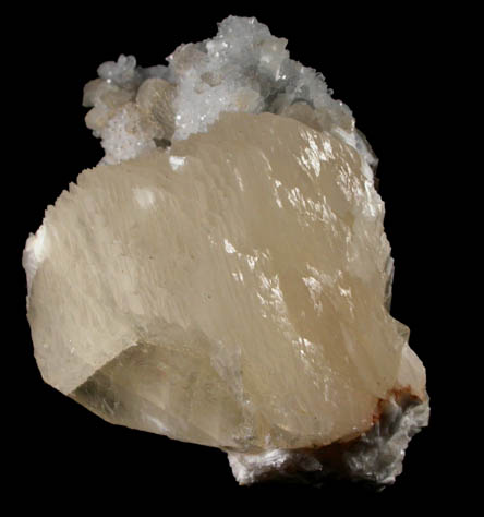 Calcite on Quartz from Mumbai (Bombay) District, Maharashtra, India