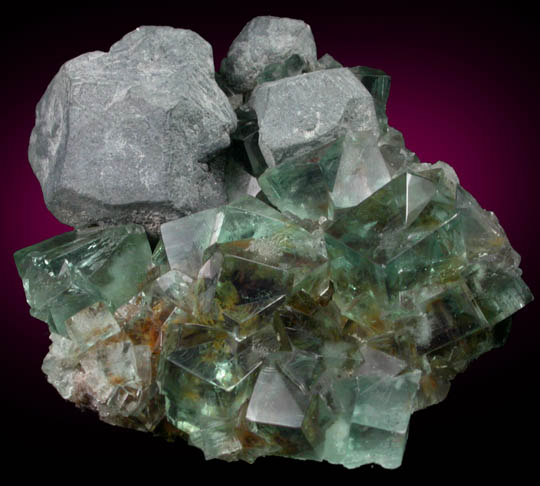 Fluorite (interpenetrant-twinned crystals) and Galena from Heights Mine, Westgate, Weardale District, County Durham, England