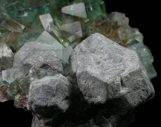 Fluorite (interpenetrant-twinned crystals) and Galena from Heights Mine, Westgate, Weardale District, County Durham, England