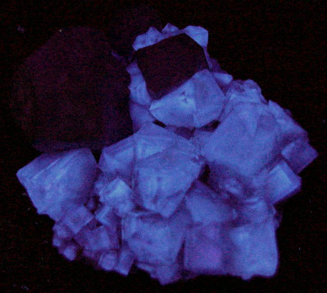 Fluorite (interpenetrant-twinned crystals) and Galena from Heights Mine, Westgate, Weardale District, County Durham, England