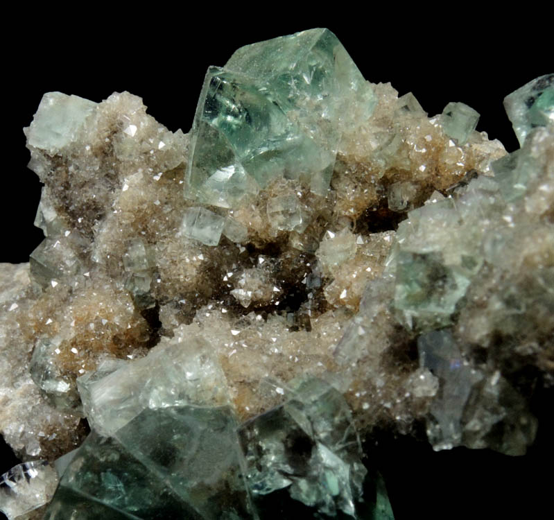 Fluorite (interpenetrant-twinned crystals) on Quartz from Heights Mine, Westgate, Weardale District, County Durham, England