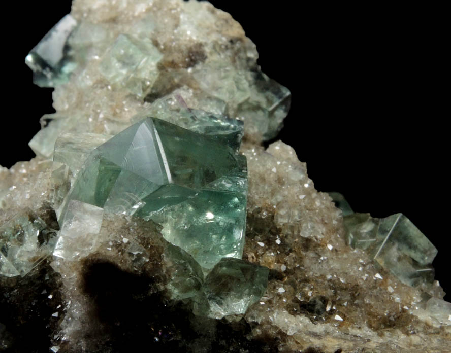 Fluorite (interpenetrant-twinned crystals) on Quartz from Heights Mine, Westgate, Weardale District, County Durham, England