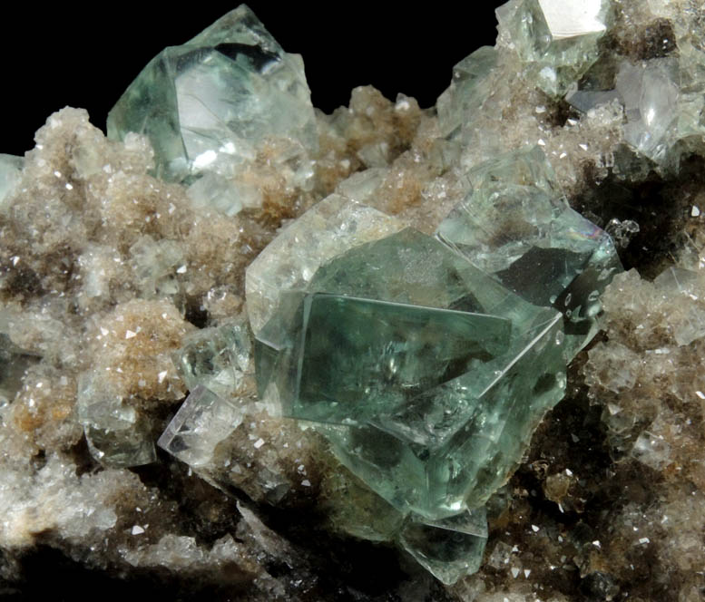 Fluorite (interpenetrant-twinned crystals) on Quartz from Heights Mine, Westgate, Weardale District, County Durham, England