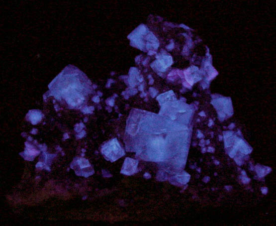 Fluorite (interpenetrant-twinned crystals) on Quartz from Heights Mine, Westgate, Weardale District, County Durham, England