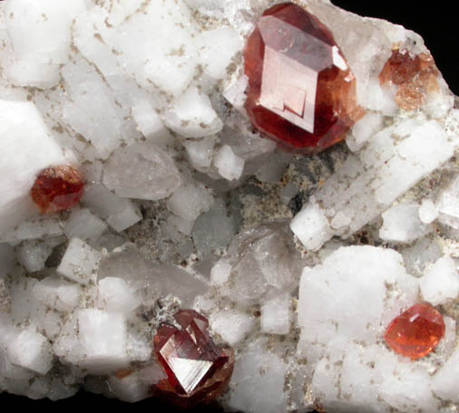 Spessartine Garnet on Microcline with Quartz from Raikot, Diamer District, Gilgit-Baltistan, Pakistan