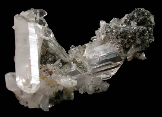 Quartz with Chlorite from Hendre Quarry, Glyn Ceiriog, Denbighshire, Wales