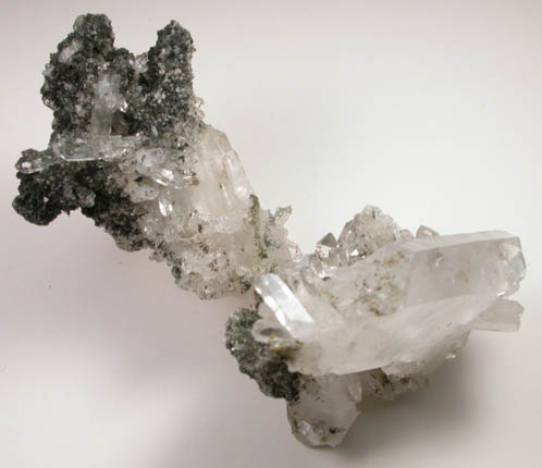 Quartz with Chlorite from Hendre Quarry, Glyn Ceiriog, Denbighshire, Wales