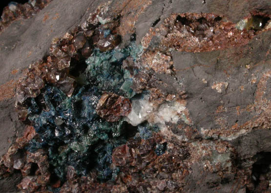 Augelite, Lazulite, Siderite from Rapid Creek, Locality 6, 70 km northwest of Aklavik, Yukon, Canada