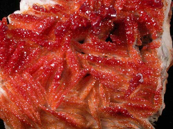 Vanadinite over Barite from Mibladen, Haute Moulouya Basin, Zeida-Aouli-Mibladen belt, Midelt Province, Morocco