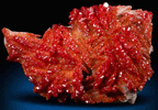 Vanadinite over Barite from Mibladen, Haute Moulouya Basin, Zeida-Aouli-Mibladen belt, Midelt Province, Morocco