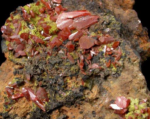 Crocoite and Pyromorphite from Platt Mine, Dundas, Tasmania, Australia