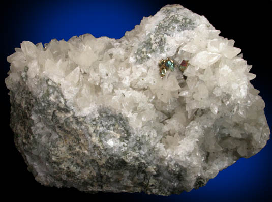 Calcite and Chalcopyrite from Moore's Station Quarry, 44 km northeast of Philadelphia, Mercer County, New Jersey