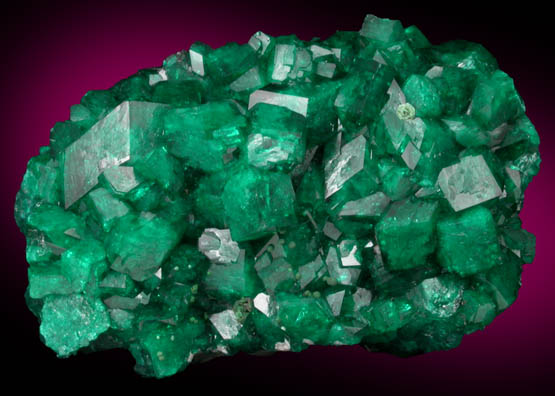 Dioptase with Calcite and Malachite from Kaokoveld, Kunene Region, Namibia