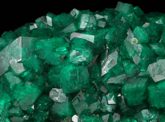 Dioptase with Calcite and Malachite from Kaokoveld, Kunene Region, Namibia