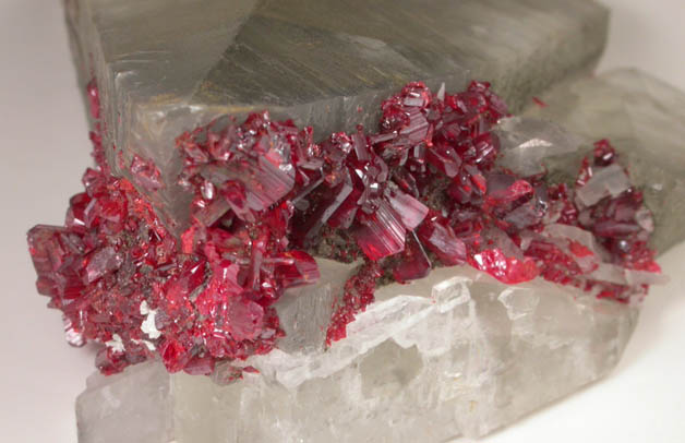 Realgar on Calcite from Shimen Mine, Hunan Province, China