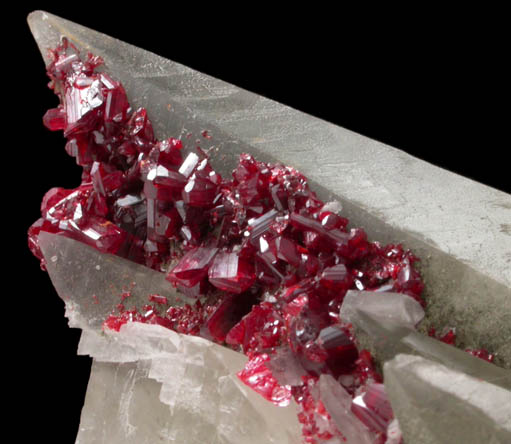 Realgar on Calcite from Shimen Mine, Hunan Province, China