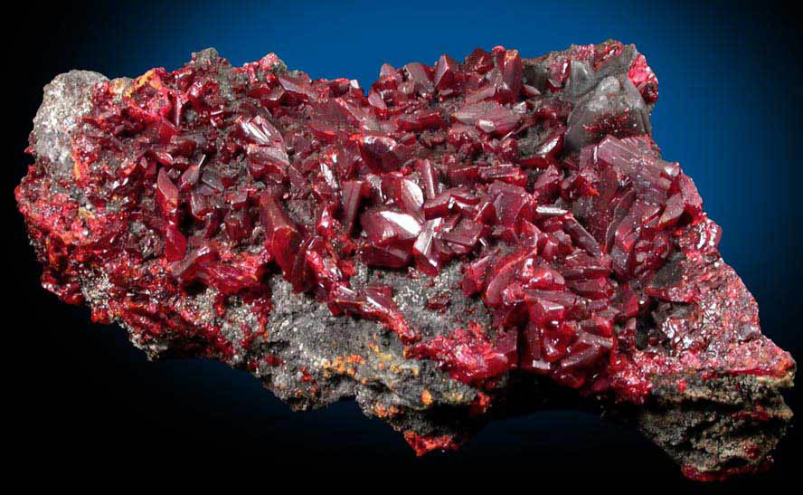 Realgar with Calcite from Getchell Mine, Humboldt County, Nevada