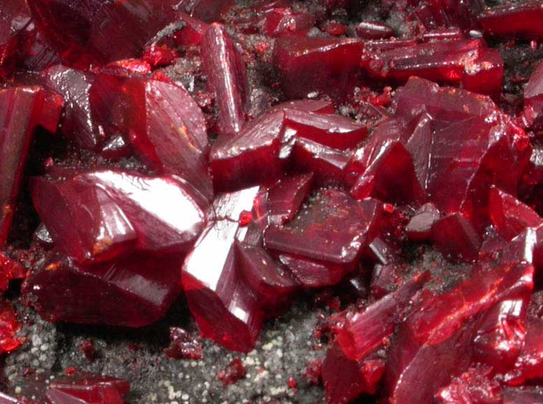 Realgar with Calcite from Getchell Mine, Humboldt County, Nevada