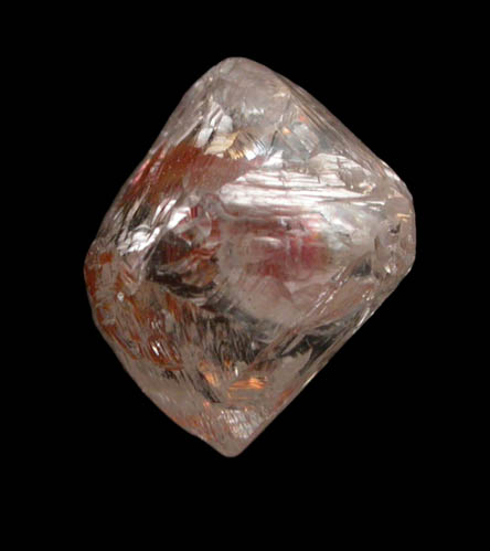 Diamond (1.10 carat colorless complex crystal with red inclusions) from Northern Cape Province, South Africa