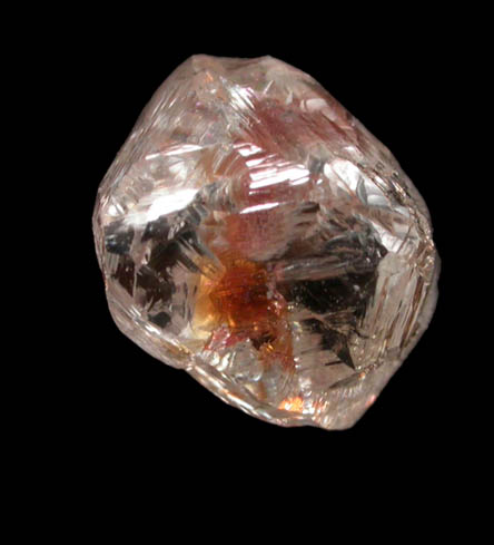 Diamond (1.10 carat colorless complex crystal with red inclusions) from Northern Cape Province, South Africa