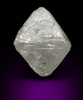 Diamond (2.32 carat pale-gray octahedral crystal) from Northern Cape Province, South Africa