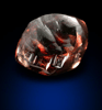 Diamond (1.22 carat red-brown flattened dodecahedral crystal) from Majhgawan Pipe, near Panna, Madhya Pradesh, India