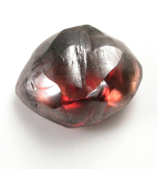 Diamond (1.22 carat red-brown flattened dodecahedral crystal) from Majhgawan Pipe, near Panna, Madhya Pradesh, India