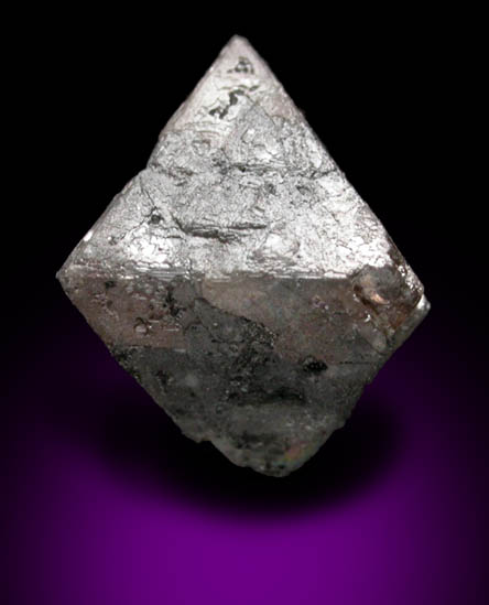 Diamond (2.07 carat translucent black octahedral crystal with etched faces) from Zimbabwe