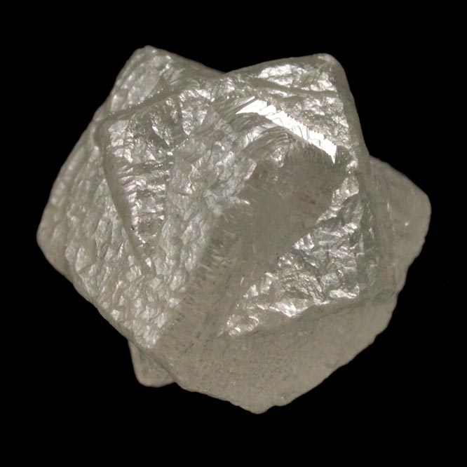 Diamond (5.71 carat pale-yellow interpenetrant-twinned cubic crystals) from Mbuji-Mayi (Miba), 300 km east of Tshikapa, Democratic Republic of the Congo