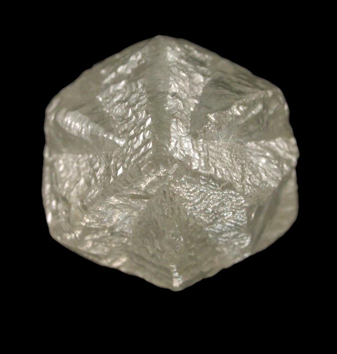 Diamond (5.71 carat pale-yellow interpenetrant-twinned cubic crystals) from Mbuji-Mayi (Miba), 300 km east of Tshikapa, Democratic Republic of the Congo