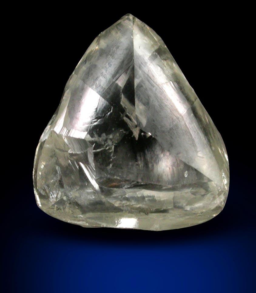 Diamond (2.19 carat pale-yellow macle, twinned crystal) from Northern Cape Province, South Africa
