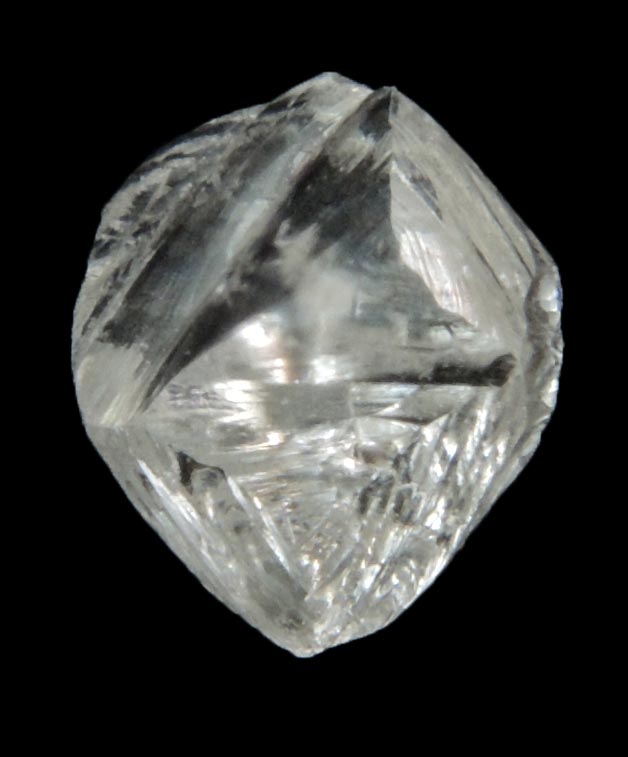 Diamond (0.70 carat cuttable colorless distorted crystal) from Diavik Mine, East Island, Lac de Gras, Northwest Territories, Canada