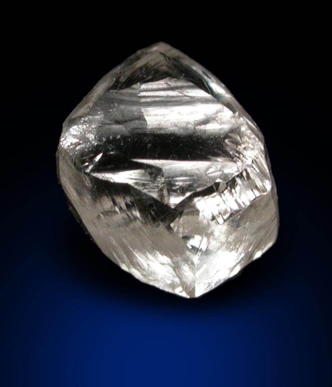 Diamond (0.65 carat cuttable colorless dodecahedral crystal) from Diavik Mine, East Island, Lac de Gras, Northwest Territories, Canada