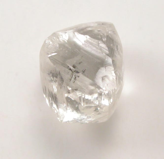 Diamond (0.65 carat cuttable colorless dodecahedral crystal) from Diavik Mine, East Island, Lac de Gras, Northwest Territories, Canada