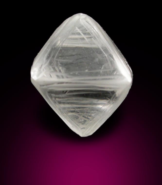Diamond (0.65 carat cuttable colorless octahedral crystal) from Mirny, Republic of Sakha, Siberia, Russia