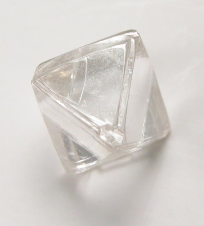 Diamond (0.55 carat cuttable colorless octahedral crystal) from Mirny, Republic of Sakha, Siberia, Russia