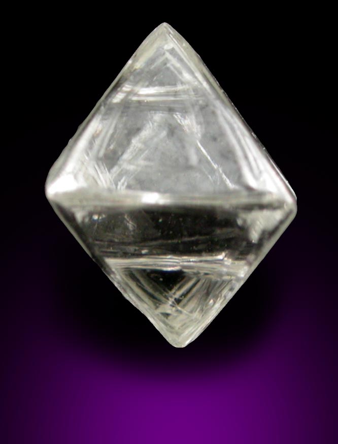 Diamond (0.60 carat cuttable colorless octahedral crystal) from Mirny, Republic of Sakha, Siberia, Russia