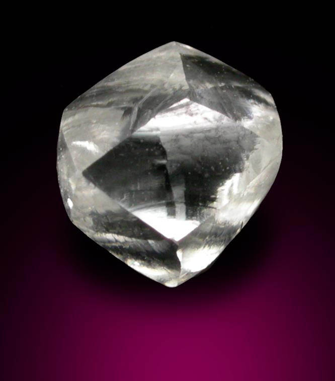 Diamond (0.61 carat cuttable colorless tetrahexahedral crystal) from Mirny, Republic of Sakha, Siberia, Russia