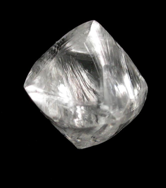 Diamond (0.54 carat cuttable colorless octahedral crystal) from Mirny, Republic of Sakha, Siberia, Russia