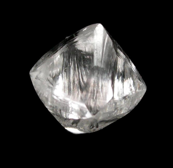 Diamond (0.54 carat cuttable colorless octahedral crystal) from Mirny, Republic of Sakha, Siberia, Russia