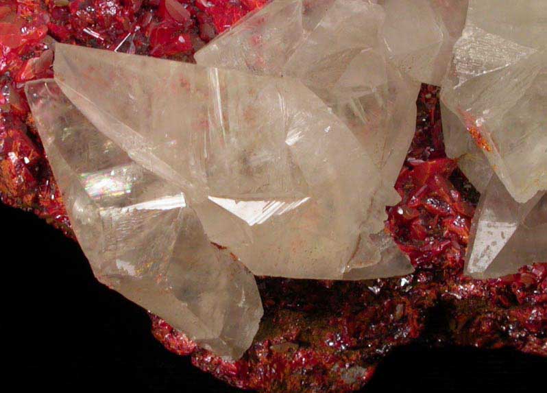 Calcite on Realgar from Shimen Mine, Hunan Province, China