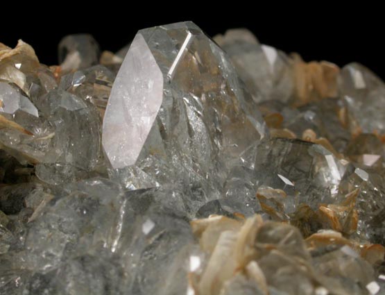 Beryl var. Aquamarine on Muscovite from Xuebaoding Mountain near Pingwu, Sichuan Province, China