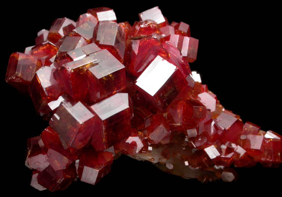 Vanadinite over Barite from Mibladen, Haute Moulouya Basin, Zeida-Aouli-Mibladen belt, Midelt Province, Morocco