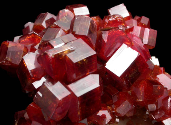 Vanadinite over Barite from Mibladen, Haute Moulouya Basin, Zeida-Aouli-Mibladen belt, Midelt Province, Morocco