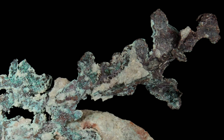 Copper (crystallized) from Ray Mine, Mineral Creek District, Pinal County, Arizona