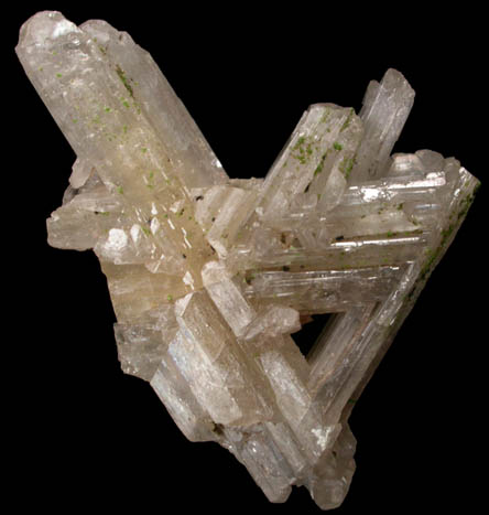 Cerussite (twinned crystals) with Duftite from Tsumeb Mine, Otavi-Bergland District, Oshikoto, Namibia (Type Locality for Duftite)