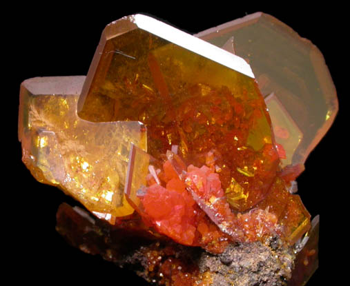 Wulfenite with Mimetite from San Francisco Mine, Cerro Prieto, north of Cucurpe, Sonora, Mexico