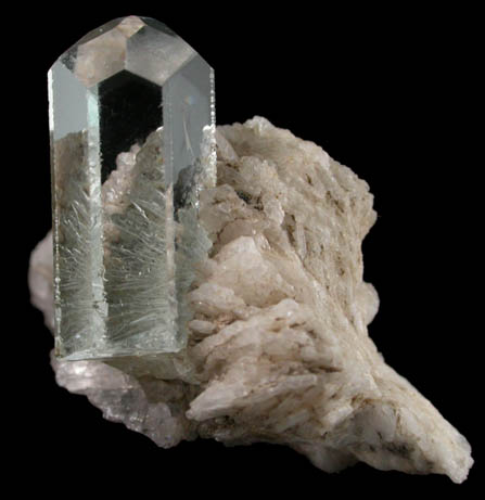 Beryl var. Aquamarine on Albite from Skardu District, Gilgit-Baltistan, Pakistan