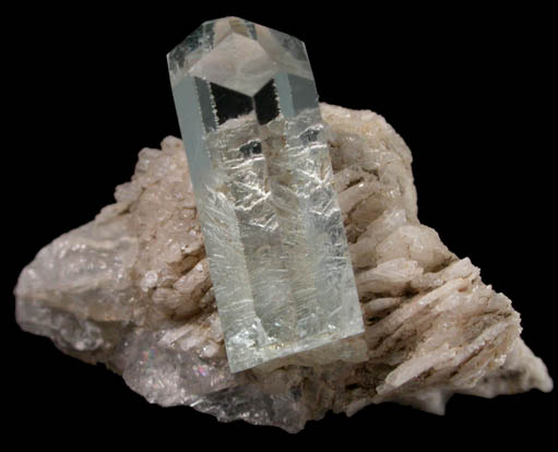 Beryl var. Aquamarine on Albite from Skardu District, Gilgit-Baltistan, Pakistan